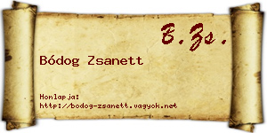 Bódog Zsanett névjegykártya